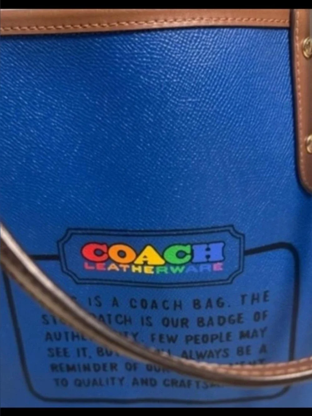 Coach Reversible Rainbow To Blue.  Limited Edition On White Lg. Tote. Authentic*